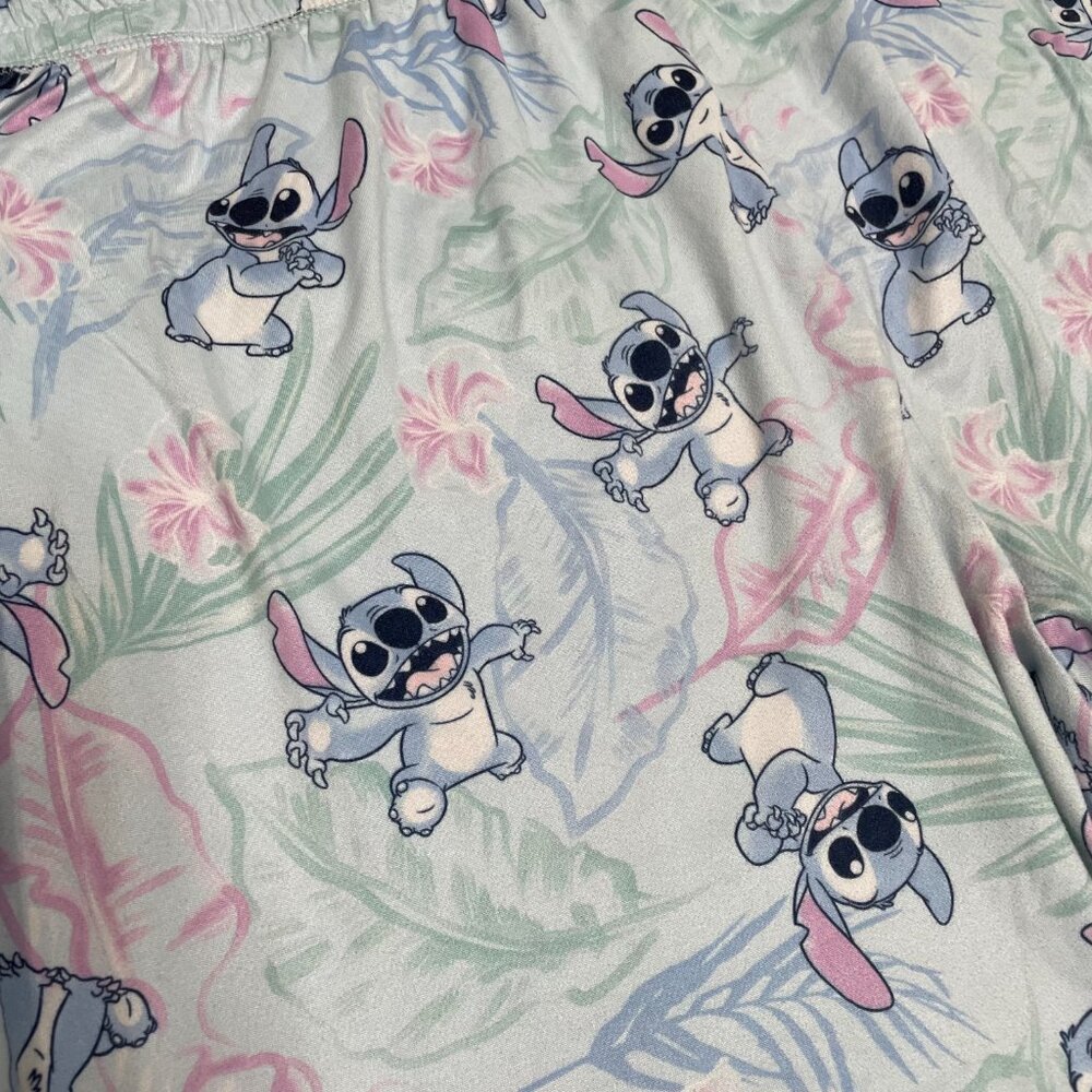 Disney Lilo & Stitch Blue Tropical Floral Jogger Pajama Pants Size 3X( 22W/24W) - Picture 2 of 9
